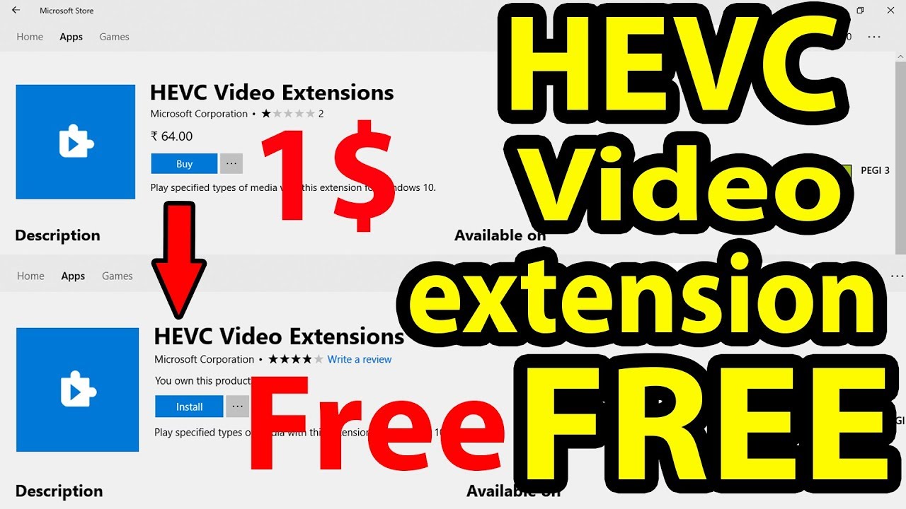 install hevc video extension