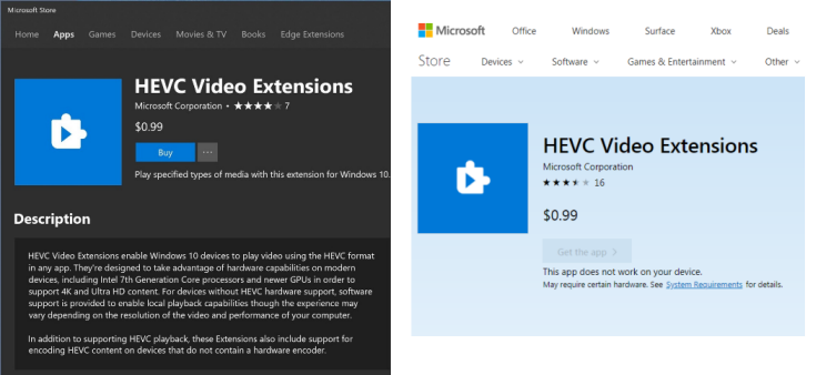 install hevc video extension